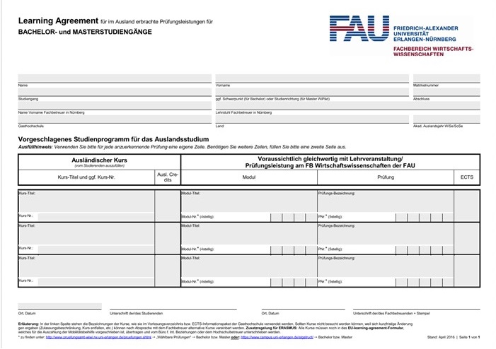 Zur Seite: Learning Agreements